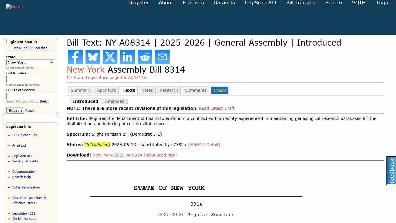 Bill Text: NY A08314 2025-2026 General Assembly Introduced LegiScan